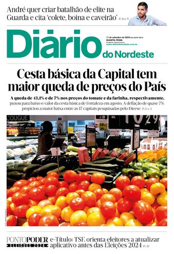 Capa da Edição do dia do jornal Diário do Nordeste