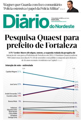 Capa da Edição do dia do jornal Diário do Nordeste