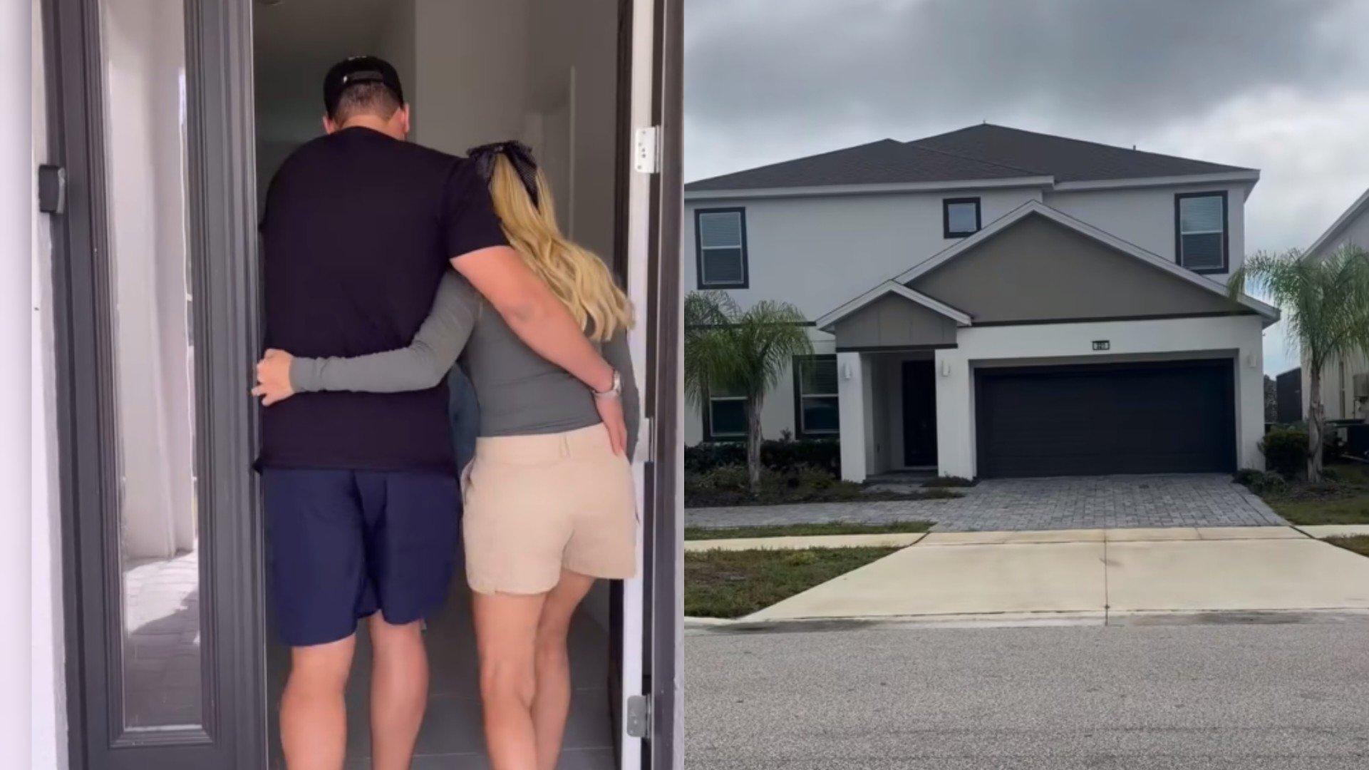 Taty Girl entrou em casa acompanhada do companheiro, o cantor Raphael Alencar