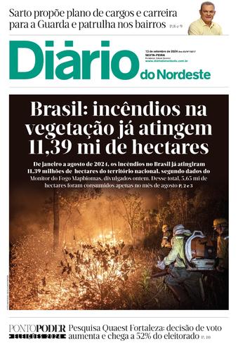 Capa da Edição do dia do jornal Diário do Nordeste