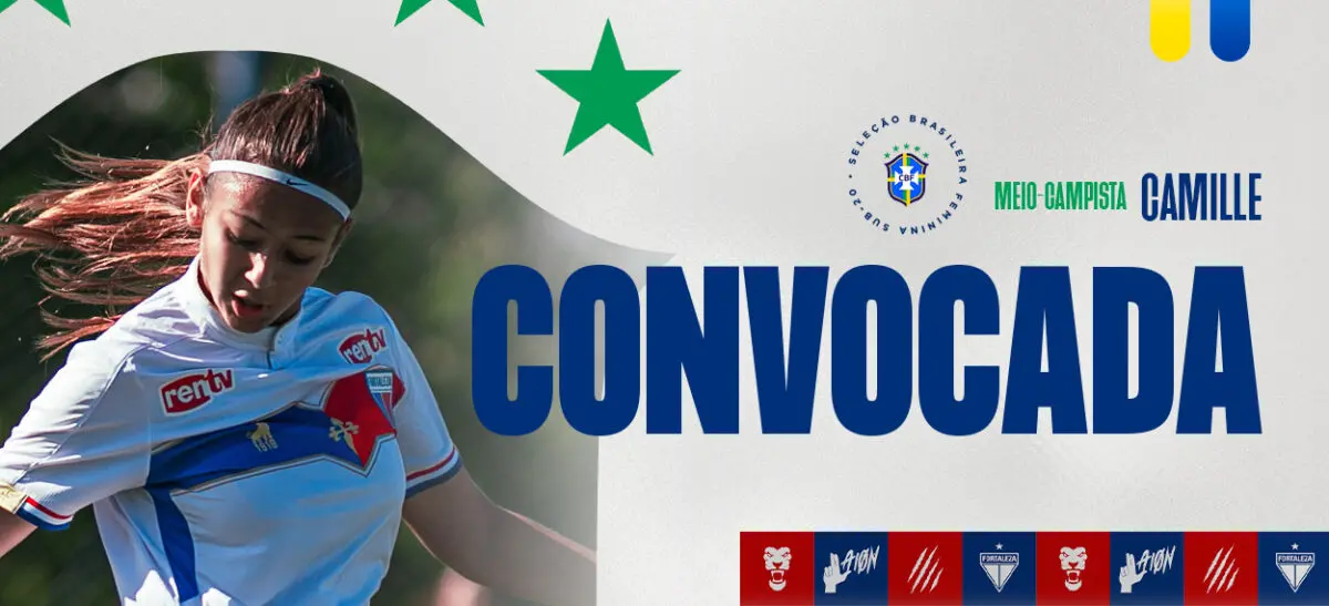 Arte com foto de Camille na Seleção Brasileira