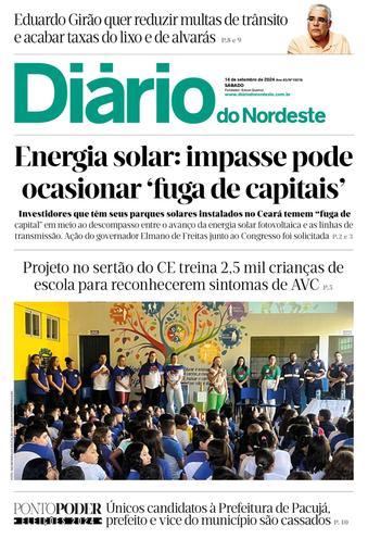 Capa da Edição do dia do jornal Diário do Nordeste