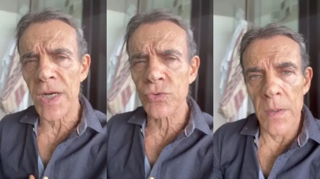 montagem com imagens de Mário Gomes durante live