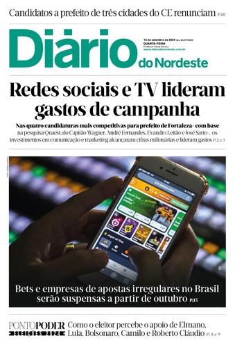 Capa da Edição do dia do jornal Diário do Nordeste