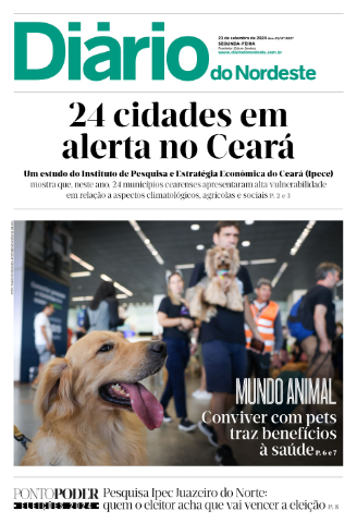 Capa da Edição do dia do jornal Diário do Nordeste