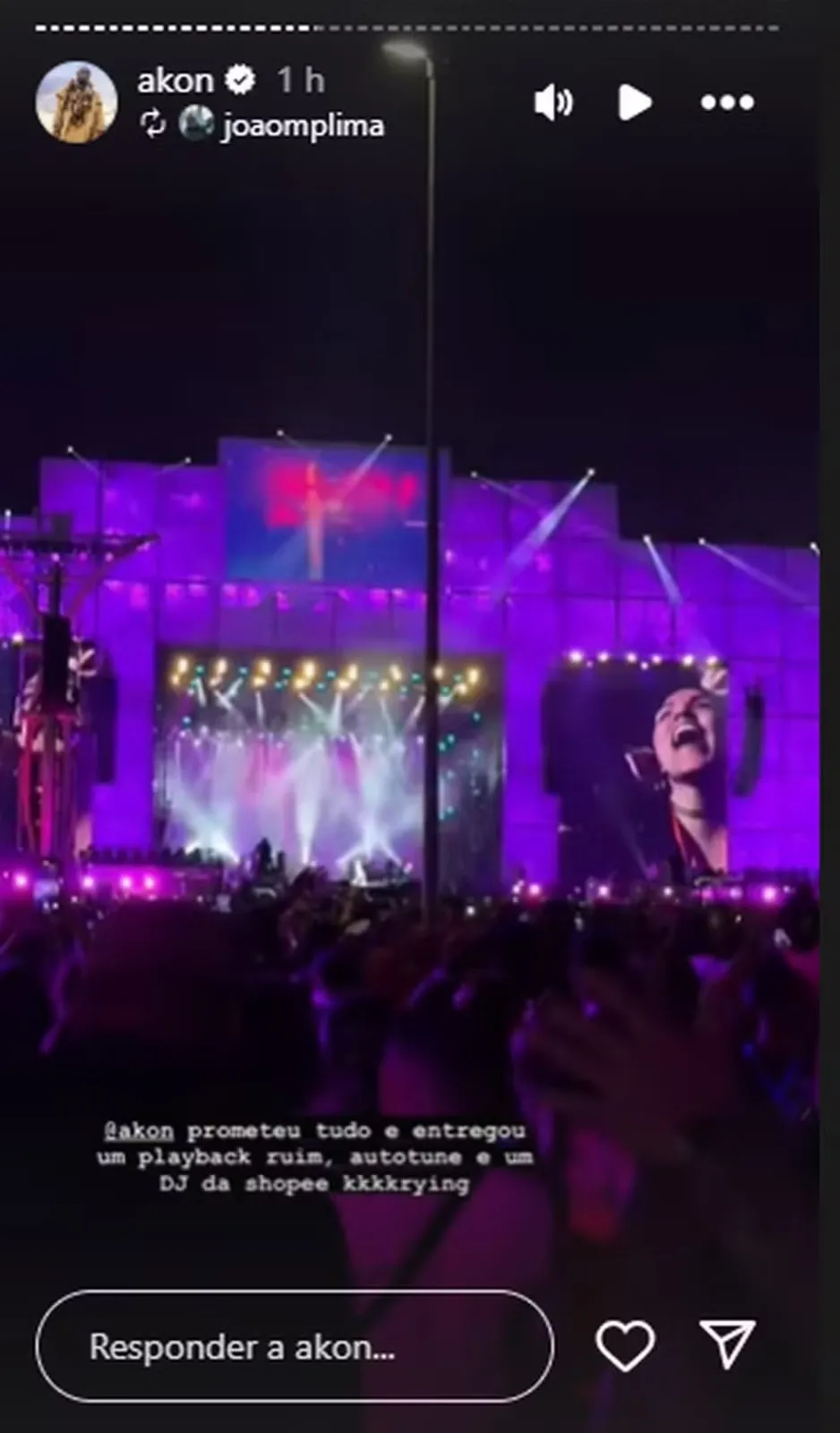 Akon reposta seguidor criticando seu show no Rock in Rio