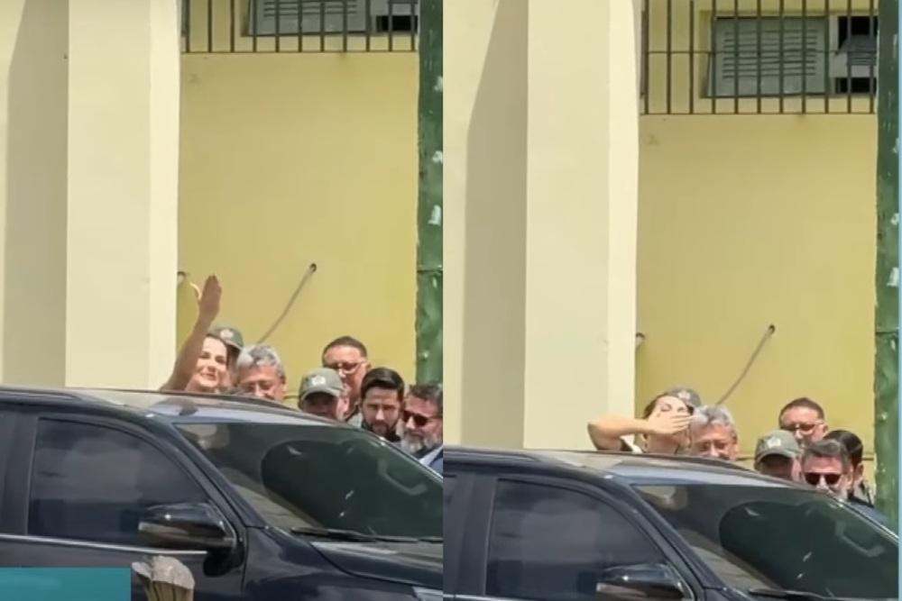 Deolane em saída de penitenciária