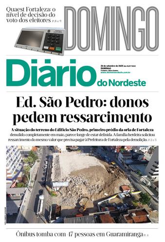 Capa da Edição do dia do jornal Diário do Nordeste