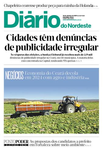 Capa da Edição do dia do jornal Diário do Nordeste