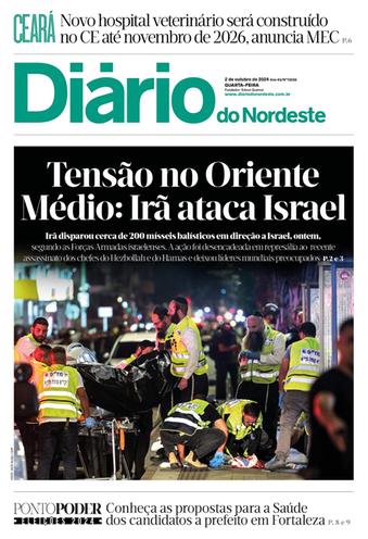 Capa da Edição do dia do jornal Diário do Nordeste