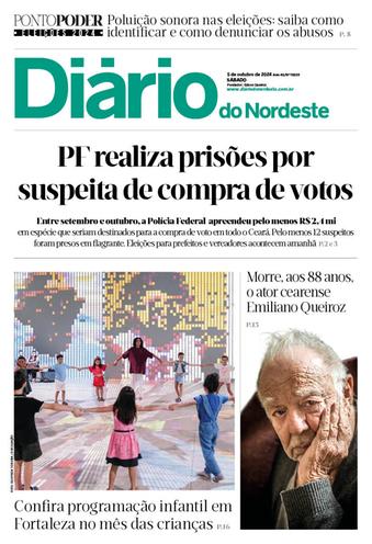 Capa da Edição do dia do jornal Diário do Nordeste