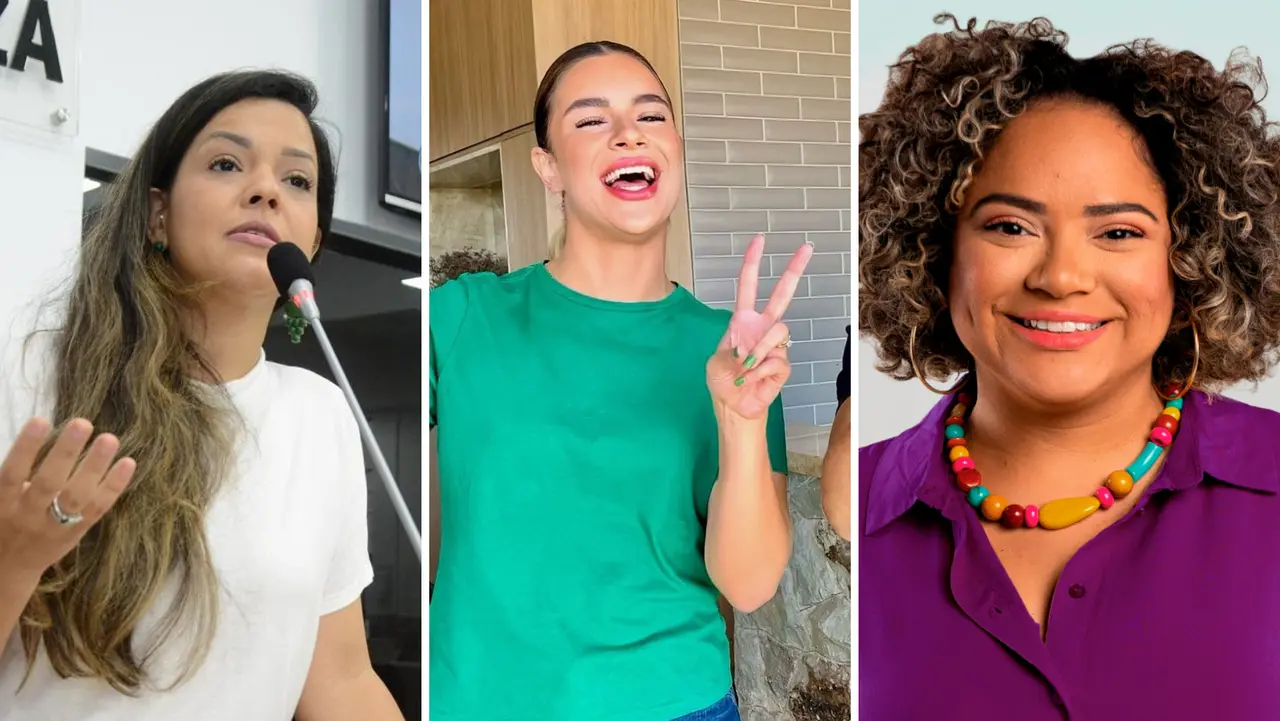 Foto de Priscila Costa, Bella Carmelo e Mari Lacerda, eleitas vereadoras de Fortaleza