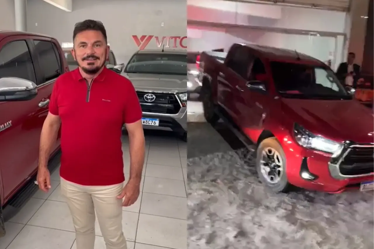 Print de vídeo de prefeito de Morada Nova apostando três hilux em eleição