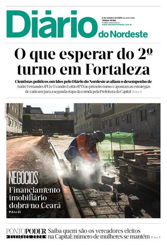 Capa da Edição do dia do jornal Diário do Nordeste