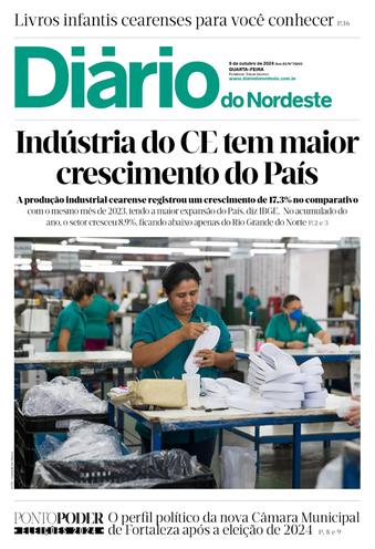 Capa da Edição do dia do jornal Diário do Nordeste