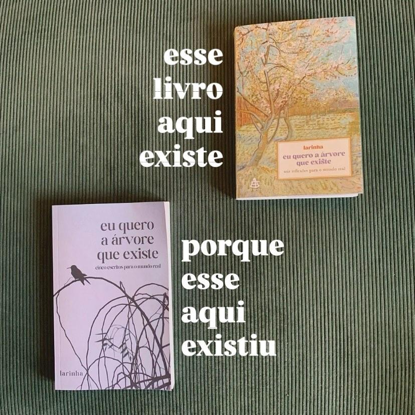 Duas versões do livro eu quero a árvore que existe