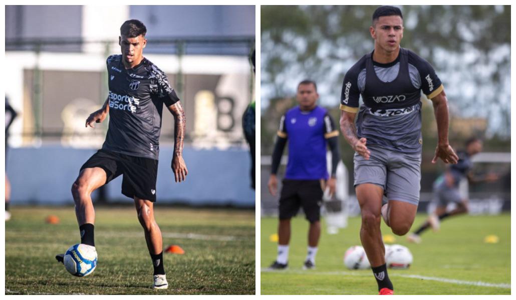João Pedro e David Ricardo em treino do Ceará