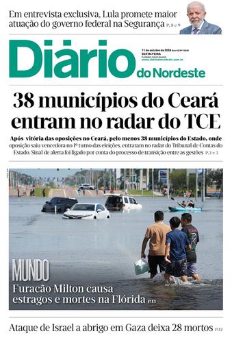 Capa da Edição do dia do jornal Diário do Nordeste