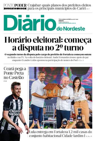 Capa da Edição do dia do jornal Diário do Nordeste