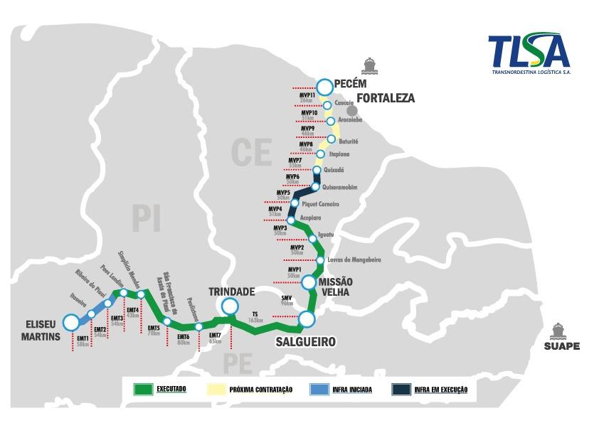 Mapa mostrando a obra