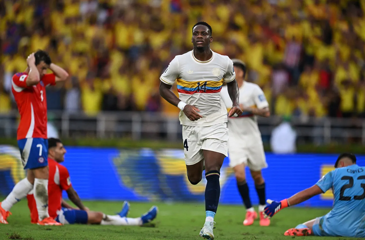 A Colômbia dominou amplamente o jogo e goleou o frágil Chile