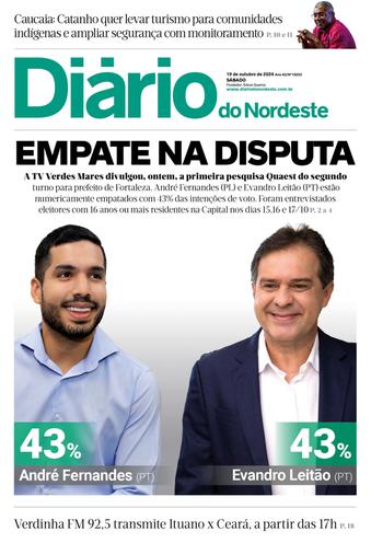 Capa da Edição do dia do jornal Diário do Nordeste