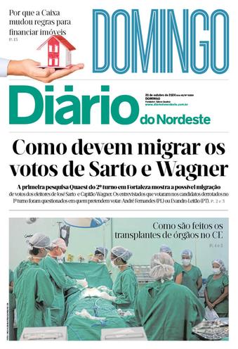 Capa da Edição do dia do jornal Diário do Nordeste