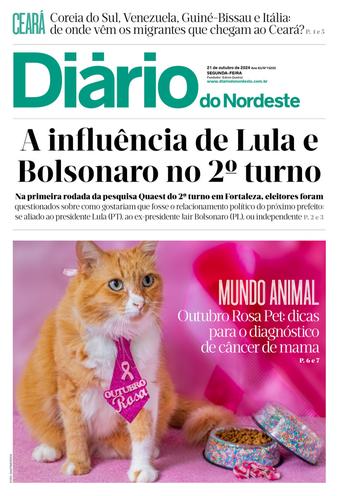 Capa da Edição do dia do jornal Diário do Nordeste