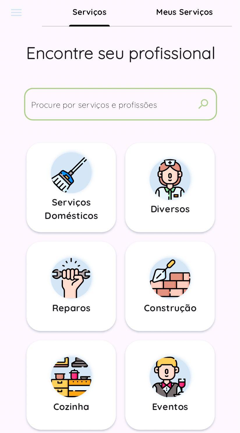 Segunda tela do app