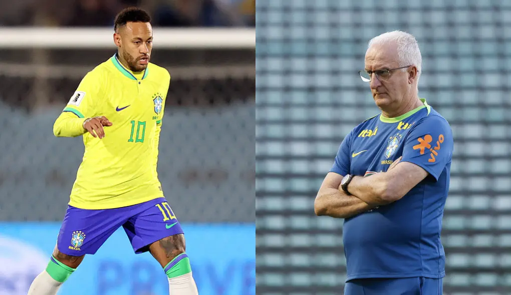 Neymar e Dorival Júnior, pela Seleção Brasileira