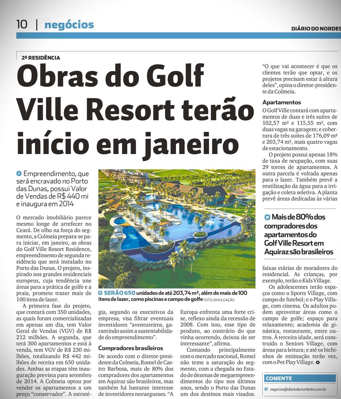 Fac-símile Diário do Nordeste Golf Ville