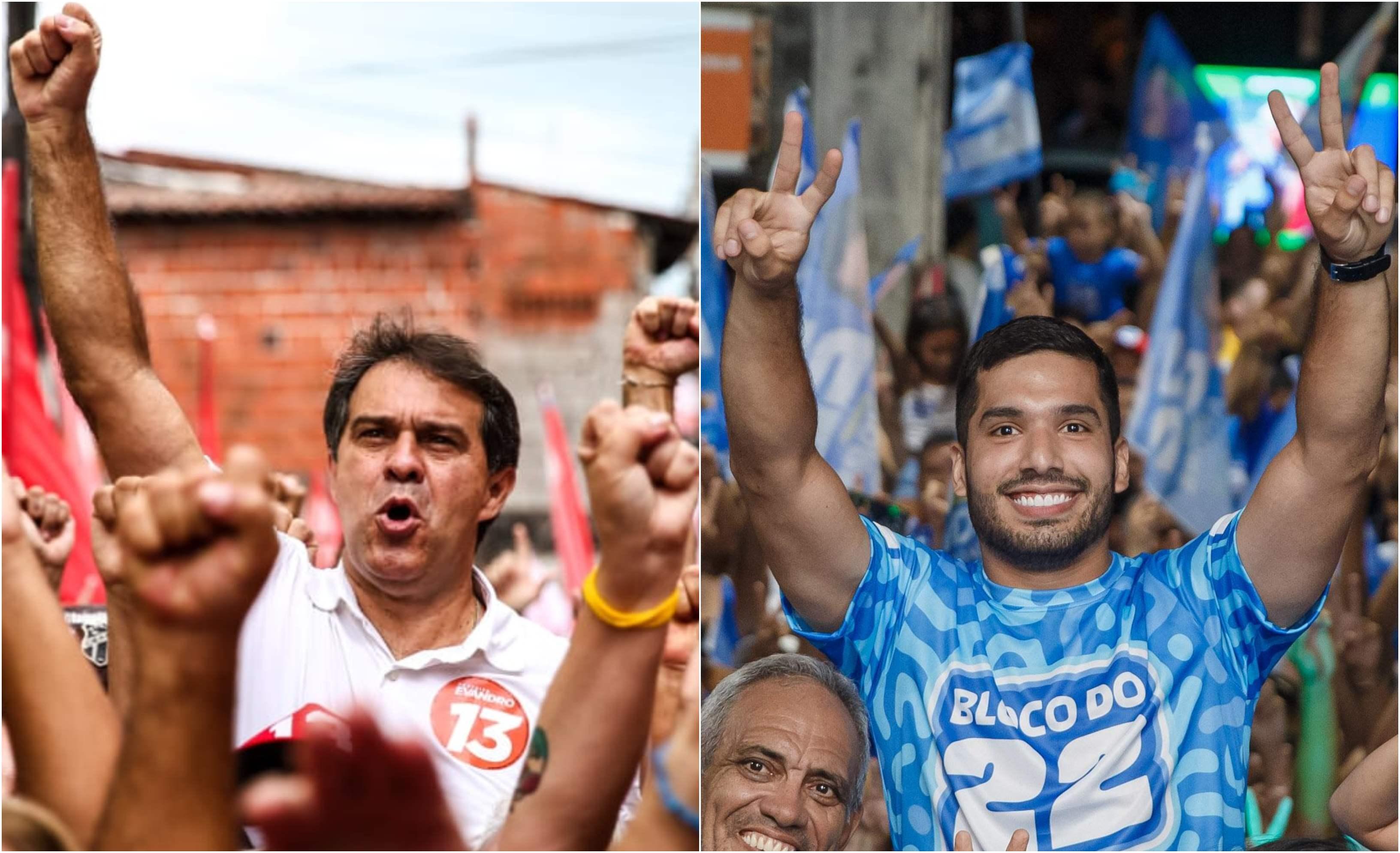 Evandro Leitão (PT) e André Fernandes (PL)