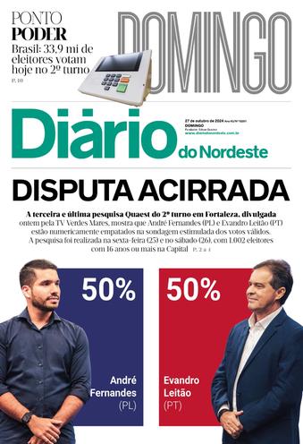 Capa da Edição do dia do jornal Diário do Nordeste