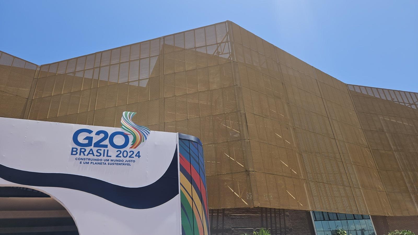 Fachada do Centro de Eventos do Ceará para o G20 2024