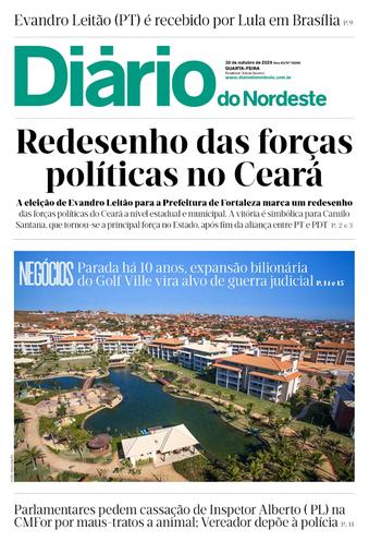 Capa da Edição do dia do jornal Diário do Nordeste