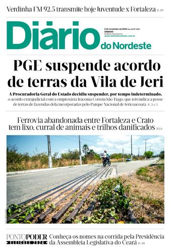 Capa da Edição do dia do jornal Diário do Nordeste