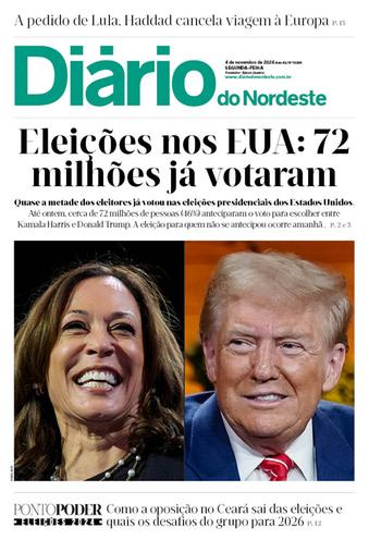 Capa da Edição do dia do jornal Diário do Nordeste