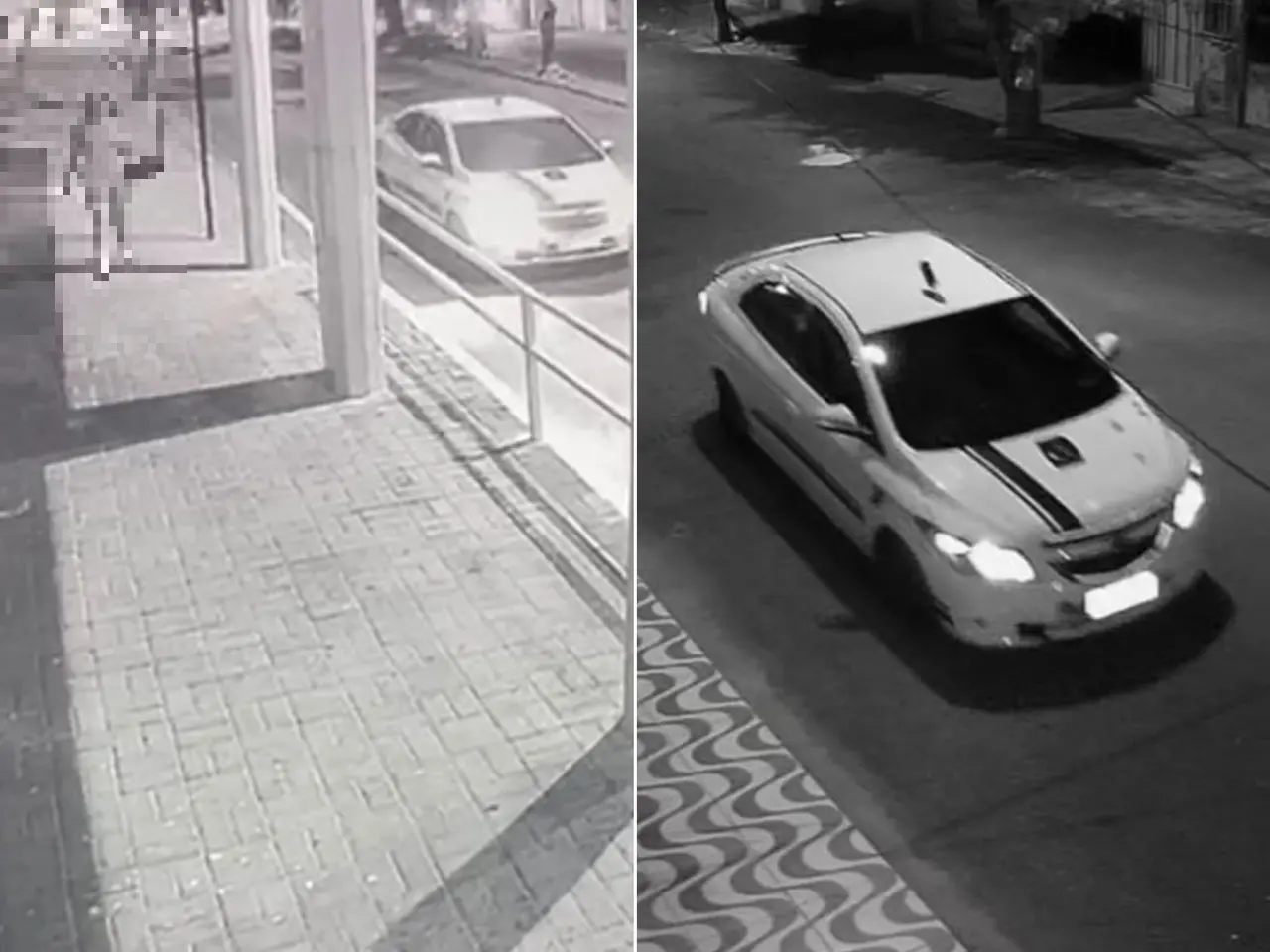 Imagens de câmeras de segurança registraram momento em que carro passa a acompanhar mulher no Henrique Jorge