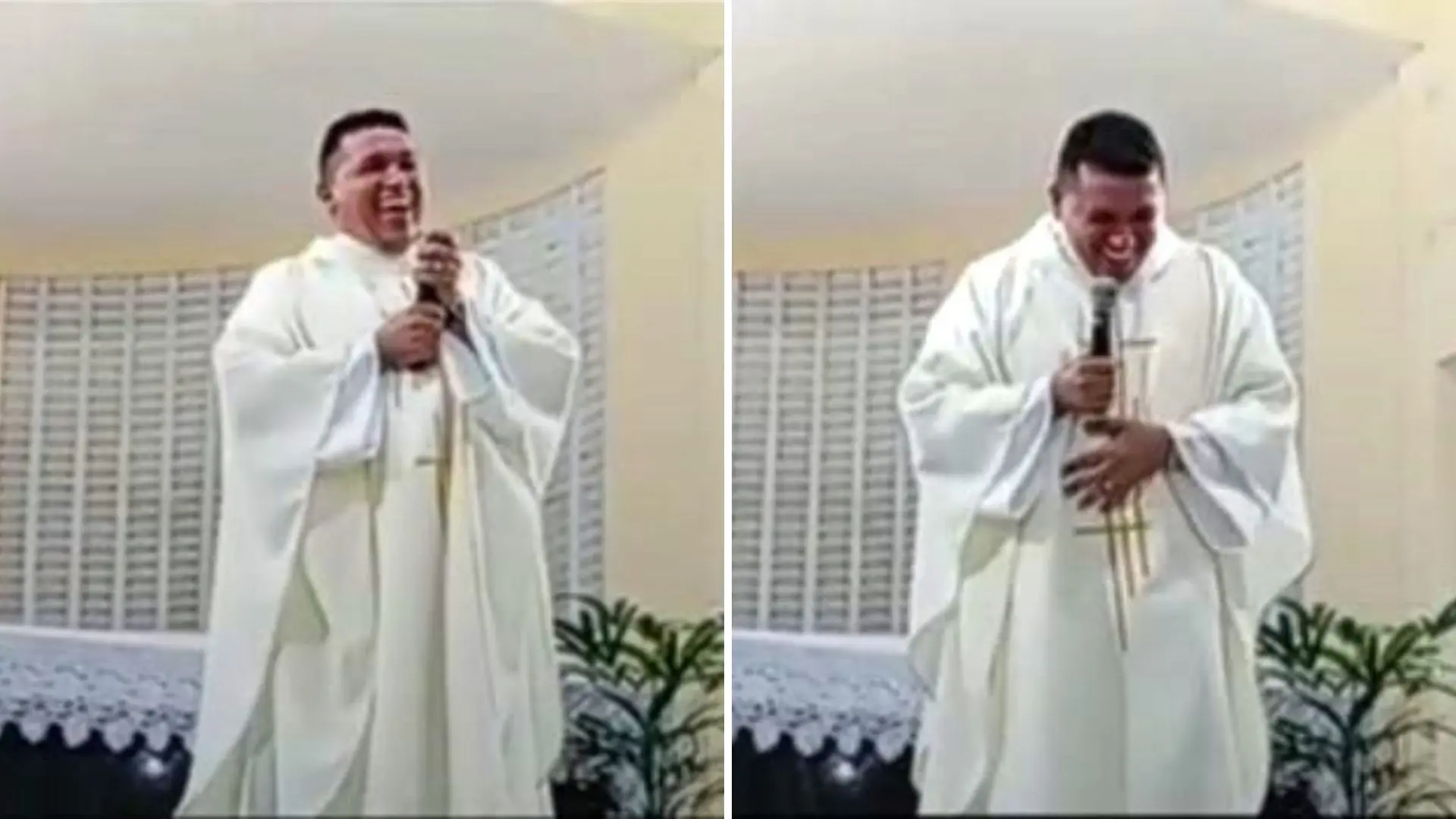 Padre tem crise de riso ao anunciar prêmio de festa da padroeira em Tauá