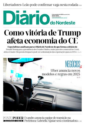 Capa da Edição do dia do jornal Diário do Nordeste