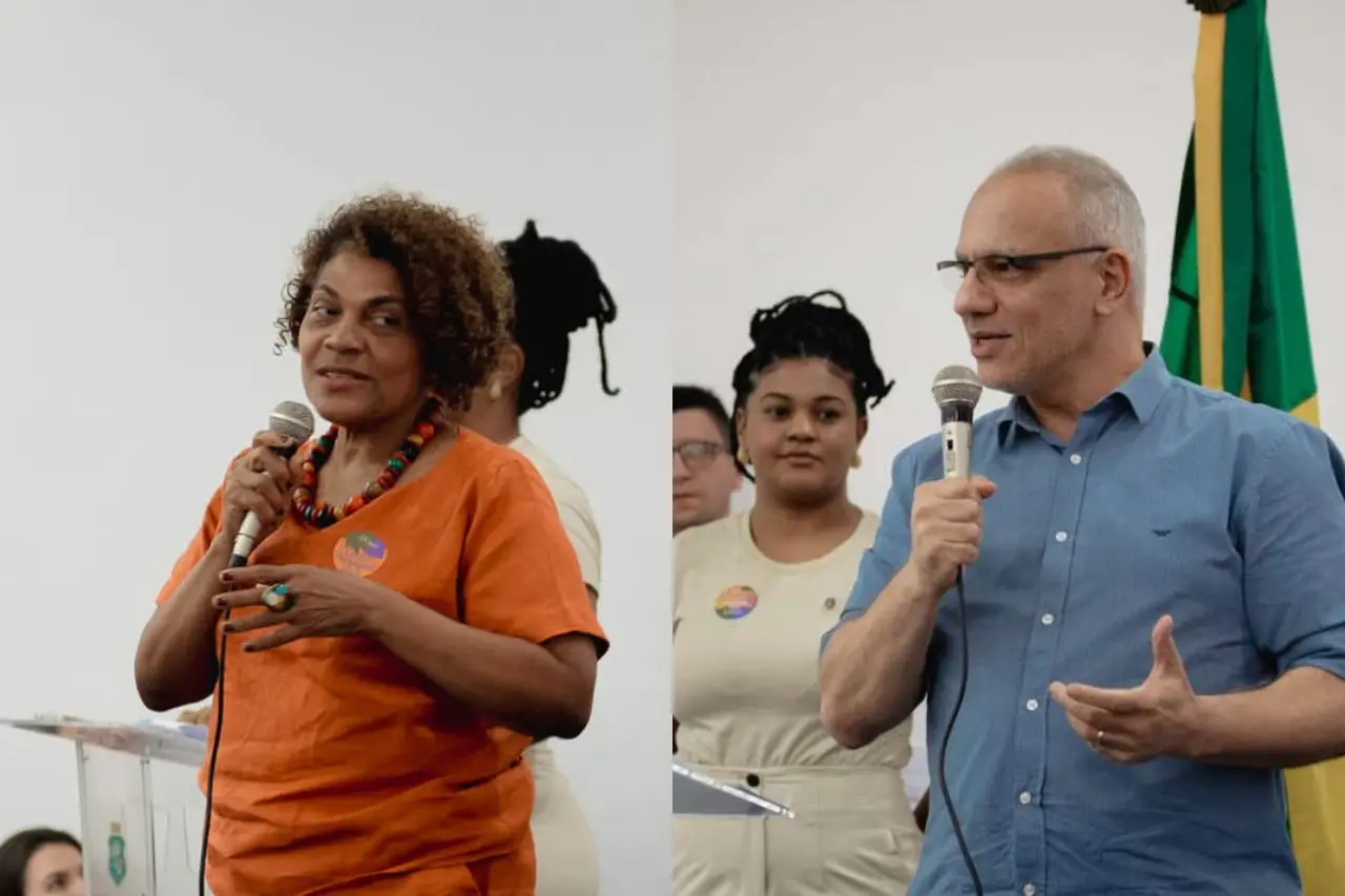 Secretária de igualdade social, Zelma Madeira, e o secretário da SSPDS, Sandro Sá