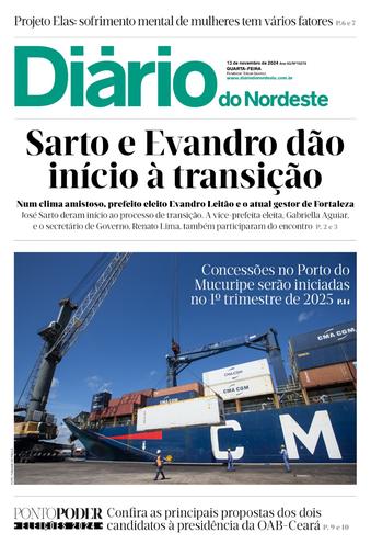 Capa da Edição do dia do jornal Diário do Nordeste