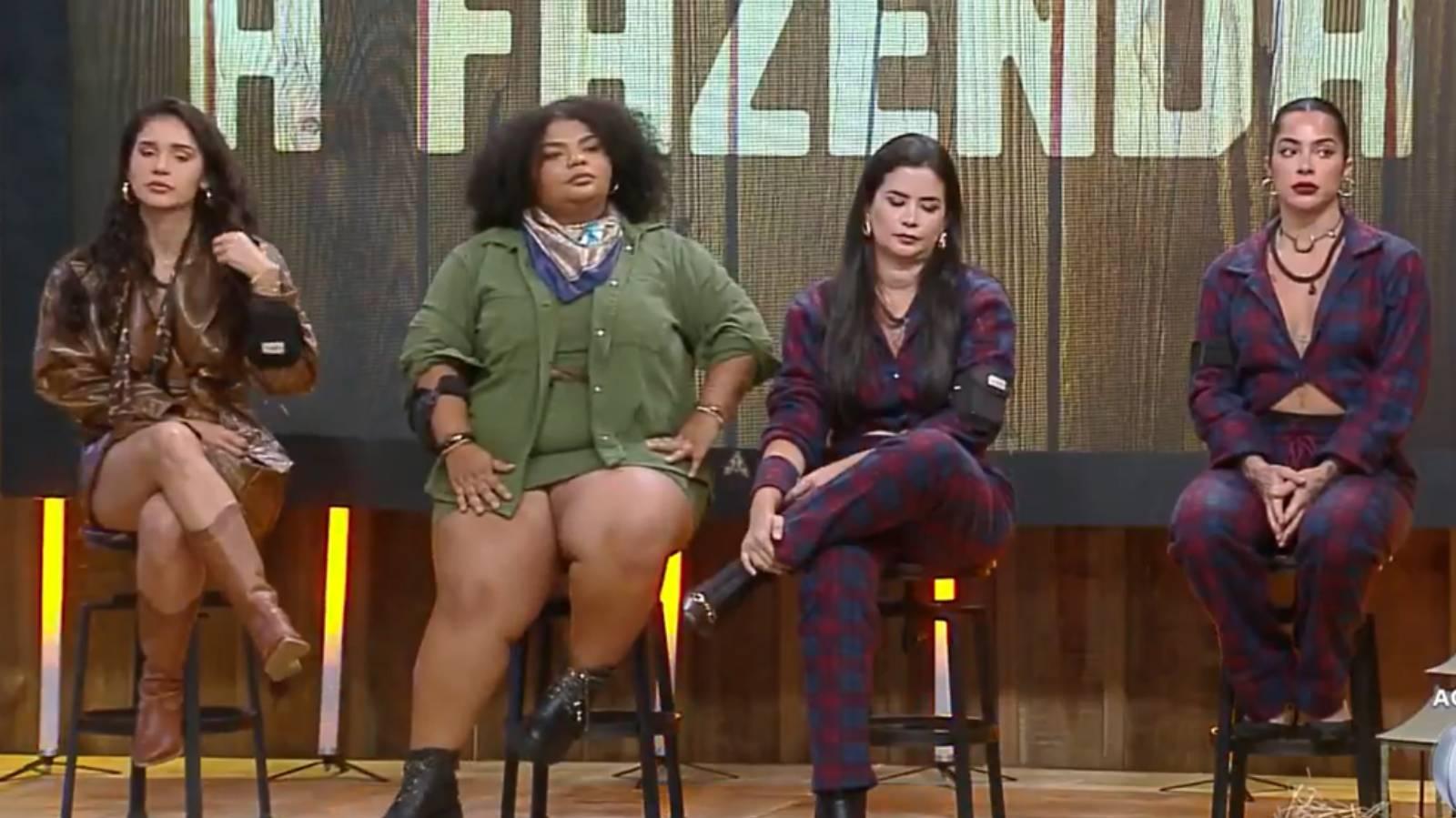 Gizelly, Flora, Vanessa e Luana participantes que estão na roça em a fazenda. Quem está na roça? Veja como foi votação de 'A Fazenda' nessa terça (12)
