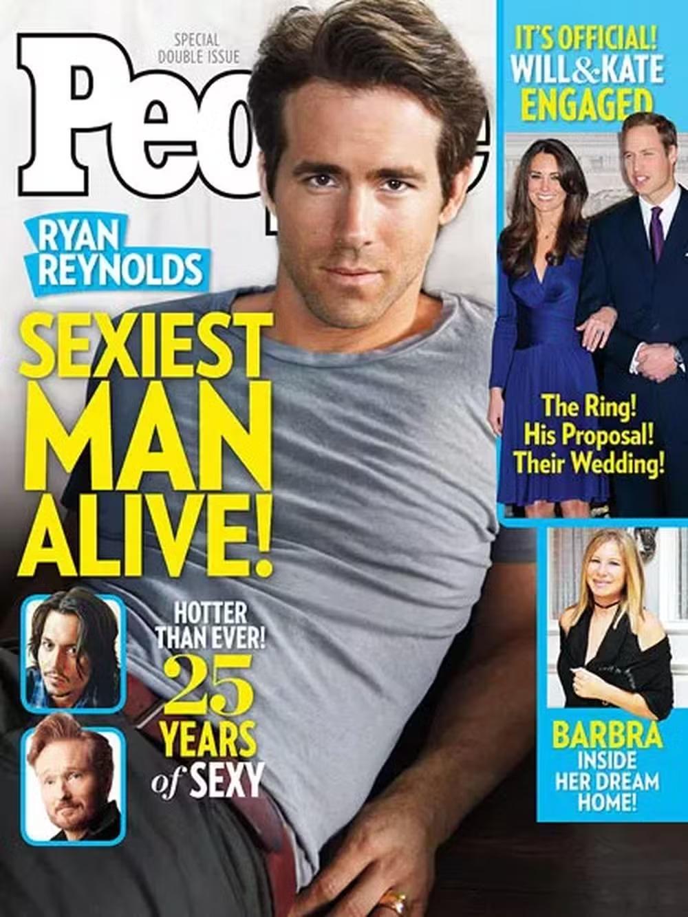 Capa da People com homem mais sexy de mundo em 2010: Ryan Reynolds