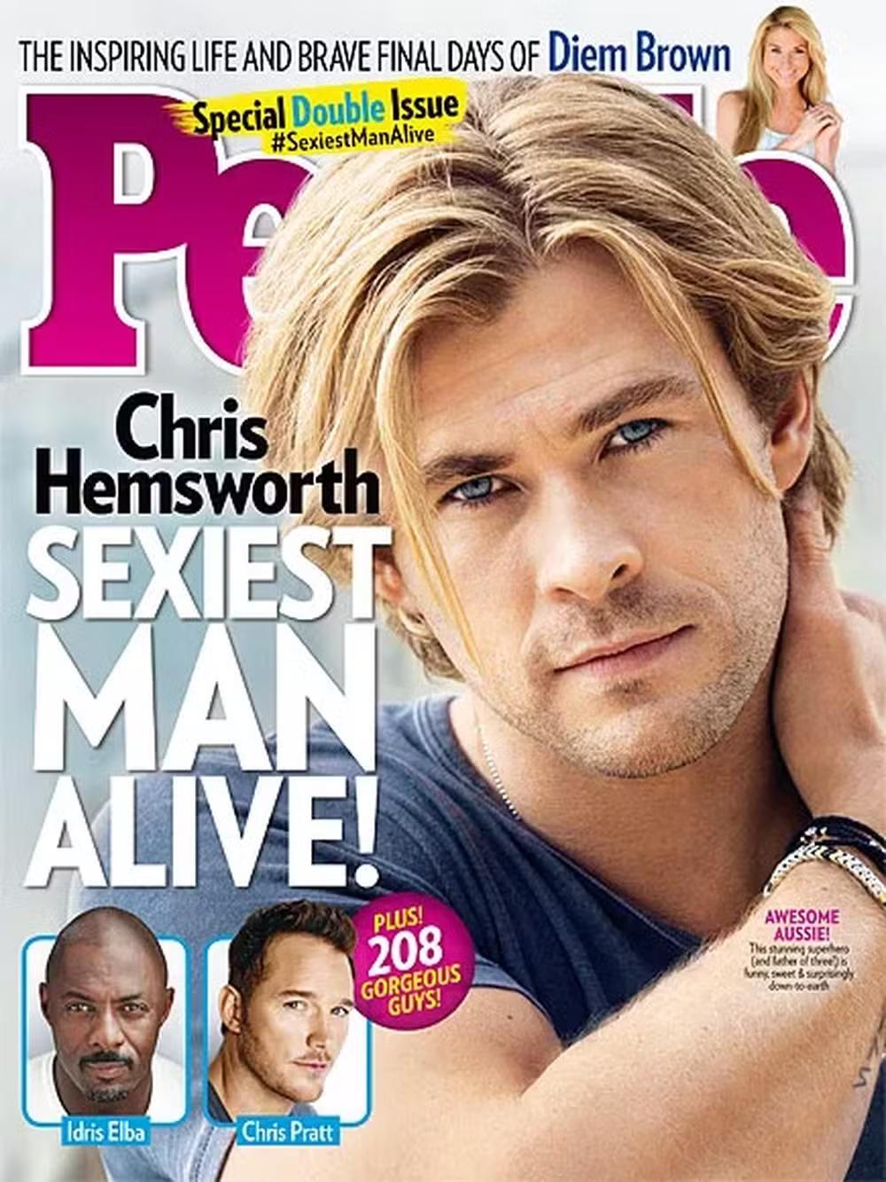 Capa da People com homem mais sexy de mundo em 2014: Chris Hemsworth