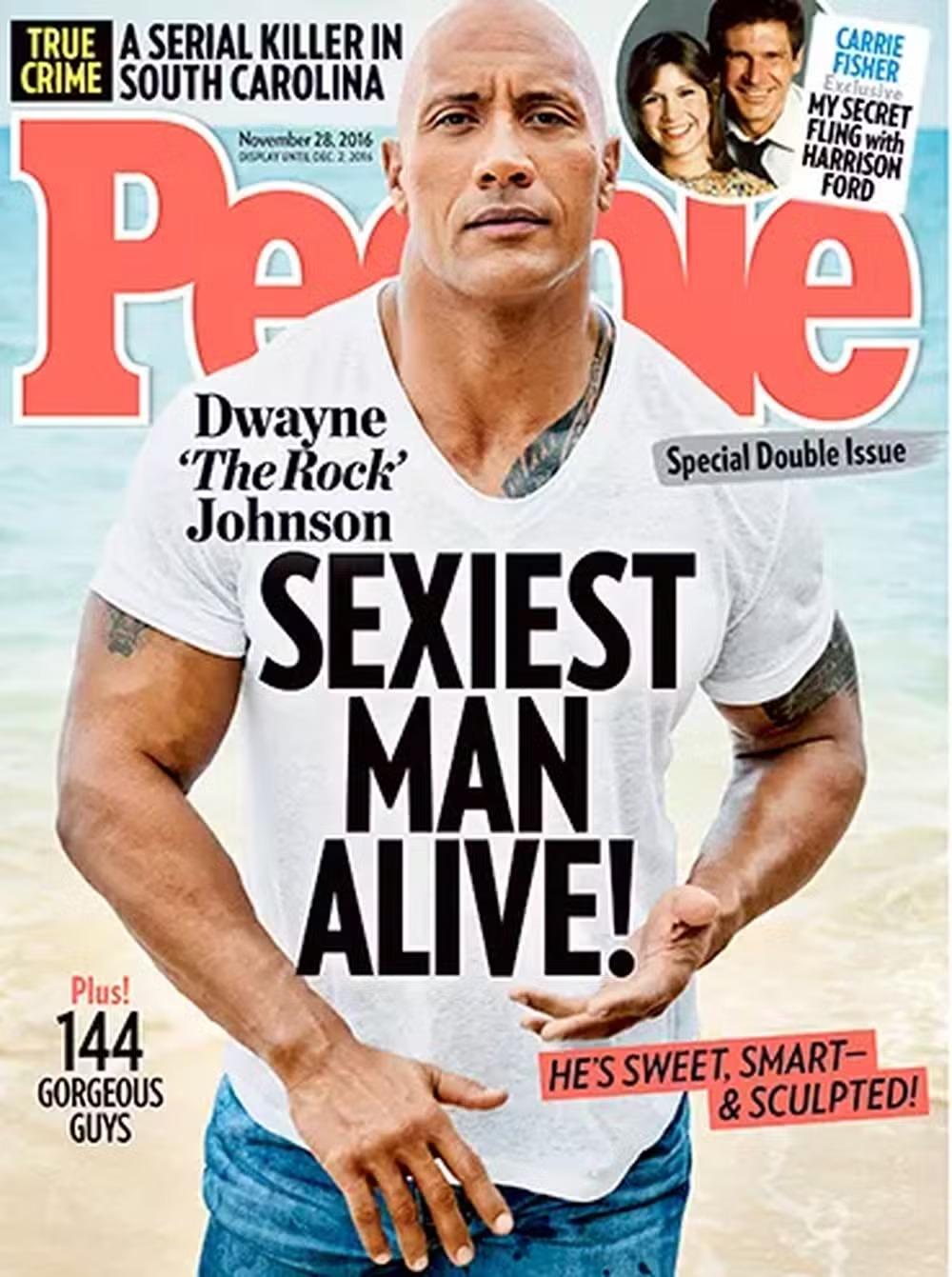 Capa da People com homem mais sexy de mundo em 2016: Dwayne The Rock Johnson