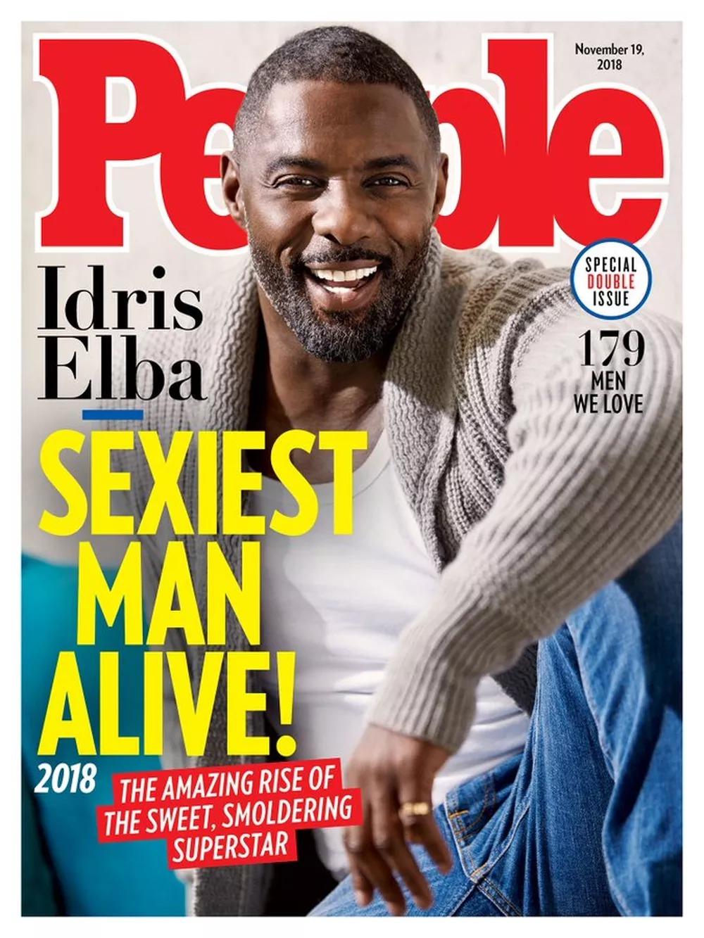 Capa da People com homem mais sexy de mundo em 2018: Idris Elba