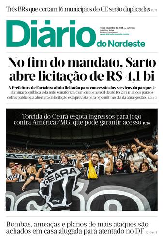 Capa da Edição do dia do jornal Diário do Nordeste