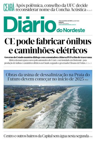 Capa da Edição do dia do jornal Diário do Nordeste