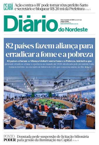 Capa da Edição do dia do jornal Diário do Nordeste